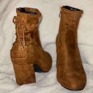 Brown Suede Booties
